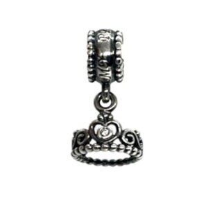 PANDORA 925 ALE CROWN MY PRINCESS CHARM STERLING SILVER TIARA HEART BEAD